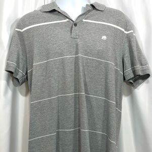 Banana Republic Gray Striped Logo Polo Size XL